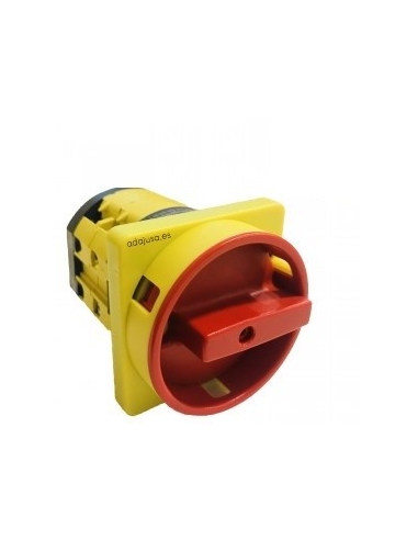 Interruptor de levas 3 polos 20A completo 67x67mm amarillo-rojo - Giovenzana