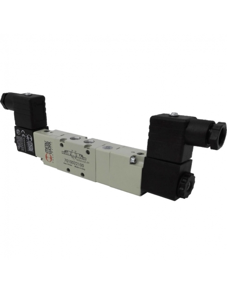 Solenoid valve 1/8 5 ways 3 positions closed centers 24Vac - Metal Work - ADAJUSA
