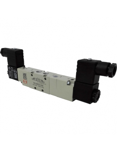 Solenoid valve 1/8 5 ways 3 positions pressure centers 24Vac - Metal Work - ADAJUSA