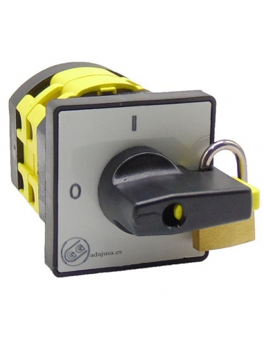 Interruptor de câmara de 3 polos 40a alavanca preta de 48x48mm com trava - Giovenzana