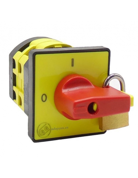 Interruptor de levas 25A Giovenzana para placa mando frontal 48x48mm maneta roja con bloqueo | ADAJUSA | precio