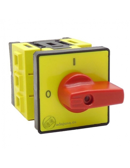 Interruptor seccionador trifásico 4 polos 25A SE163004R Giovenzana maneta roja| ADAJUSA | precio
