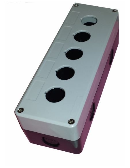 Caja botonera 5 elementos diámetro 22 plástico