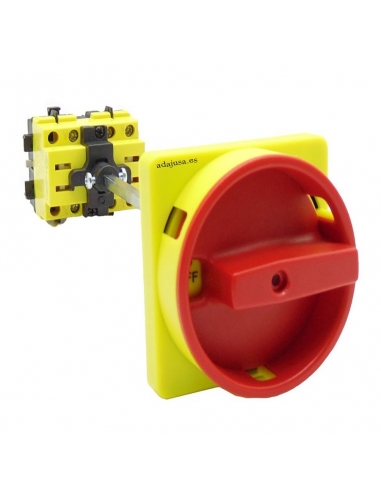 Interruptor seccionador 4 polos rojo 32A fondo armario eje 185mm - Giovenzana