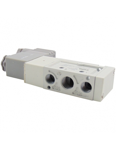 Electroválvula 1/4 5 vías monoestable bobina 24Vac - Mindman S.220 - ADAJUSA