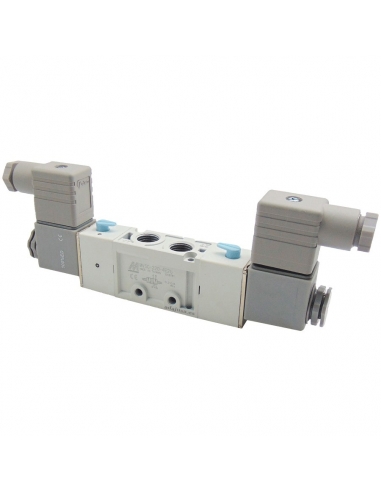 Electroválvula1/8 5/3 centros de escape 110Vac Mindman S.220 - ADAJUSA