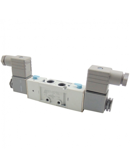 Solenoid valve 1/8 5/3 exhaust centers 110Vac Mindman S.220 - ADAJUSA