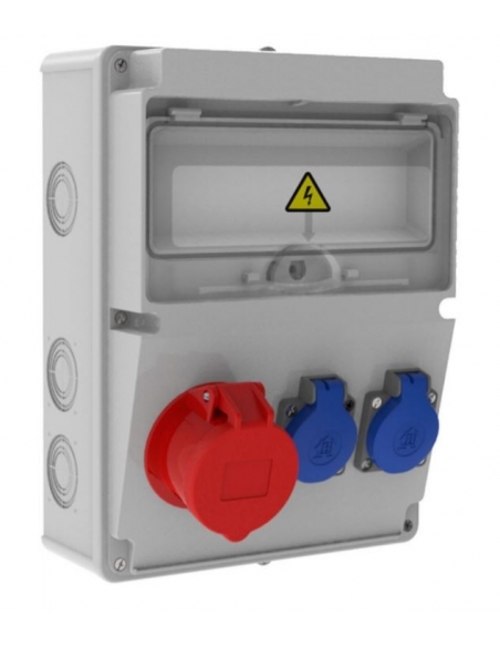 Caja distribución con enchufes BH2-2134-2020 10 módulos Bemis adajusa