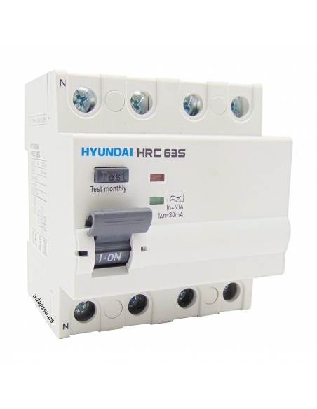 Diferencial 4 polos 80A 30mA clase A - Hyundai Electric