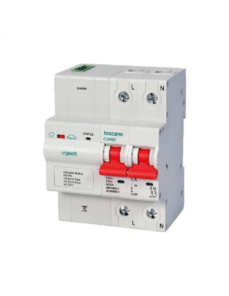 Protector sobretensiines permanentes y subtensión IGA 2x16A  rearme automático Vigivolt toscano Adajusa