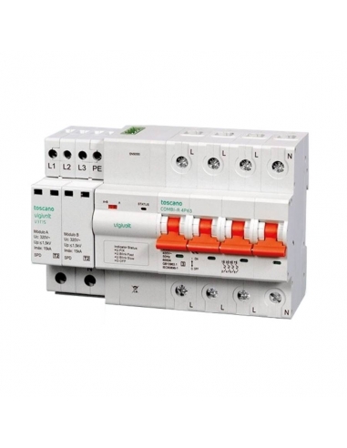 Transient and permanent surge protector plus undervoltage IGA 4x32A automatic rearmament Vigivolt toscano Adajusa