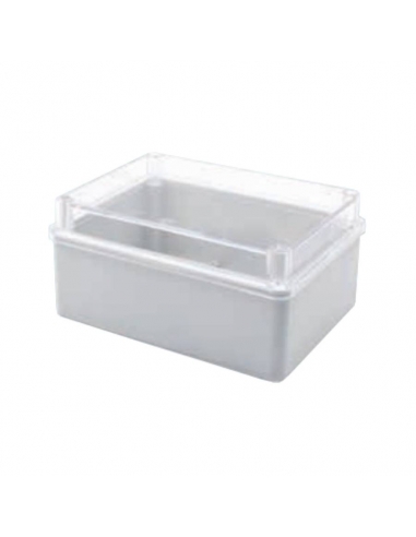 Plastic box 400x300x130mm smooth transparent lid