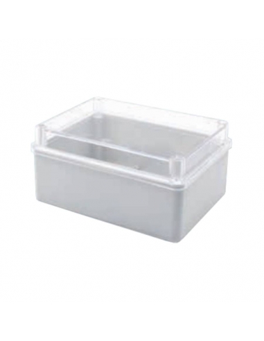 Caja de plástico 310x230x130mm lisa tapa transparente