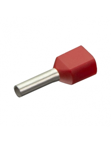 Saco 100 ponteiras duplo 1mm pré-isolado