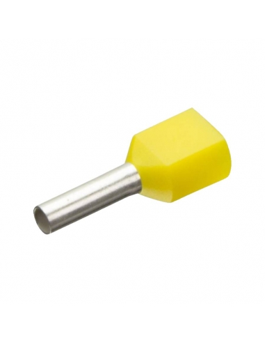 Saco 100 ponteiras duplo 4mm pré-isolado