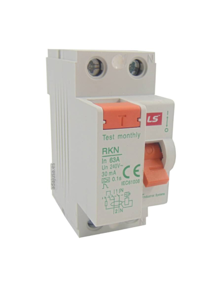 Differential Circuit Breaker RCD RKN 2P 40A 300mA AC LS LG | Price adajusa