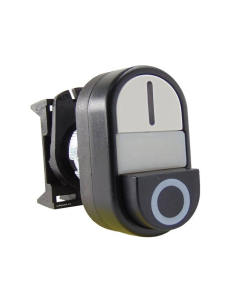 Luminous black and white double push-button head - Giovenzana