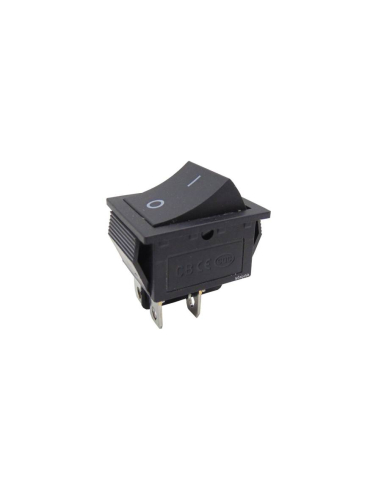 Interruptor preto 16A-250V 2 circuitos 30x22mm Série Tes :: Interruptor preto 16A-250V 2 circuitos 30x22mm Série Tes Adajusa