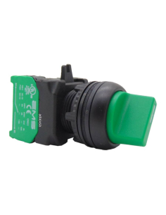 Green selector 2 positions open contact (NO) complete - EMS