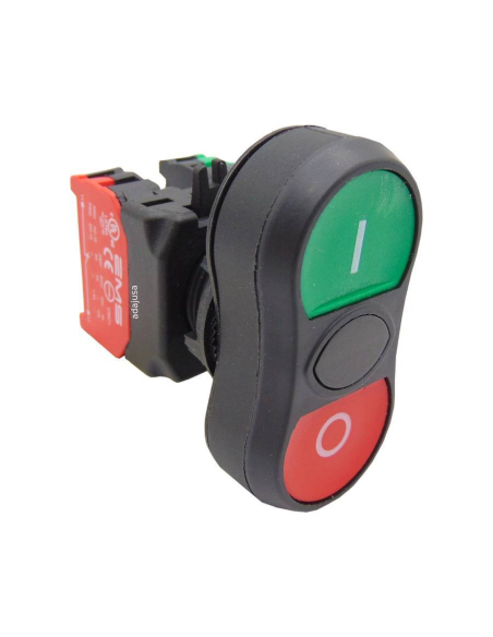 Pulsador doble verde rojo contacto abierto y cerrado completo - EMS