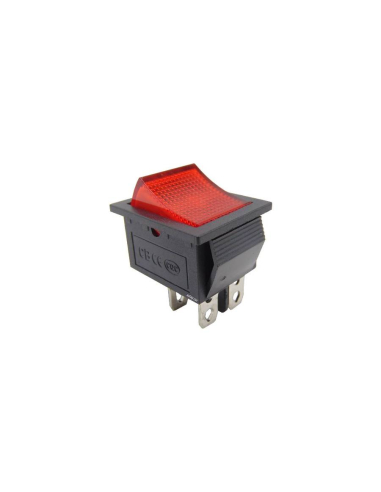 Interruptor rojo luminoso sin marcado 16A-250V 2 circuitos 28.5x21mm Serie Tes| Adajusa