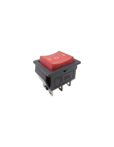 Interruptor rojo con posición central rojo 16A-250V 2 circuitos 28.5x21mm Serie Tes  | Adajusa