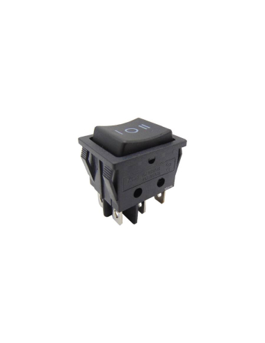 Interruptor con posición 0 central negro 16A-250V 2 circuitos 30x22mm Serie Tes  | Adajusa