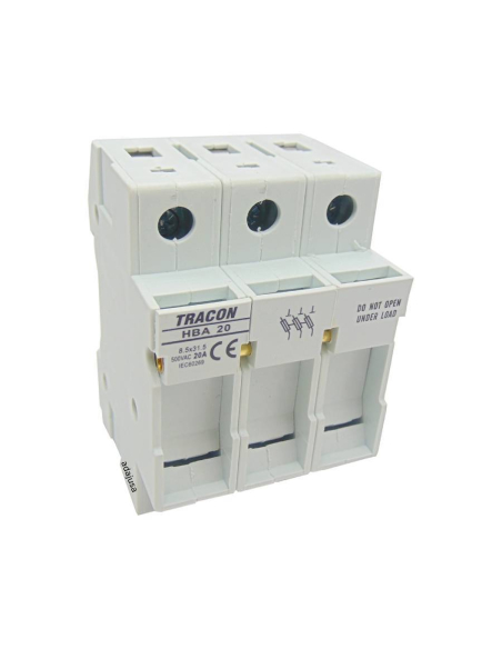 Three-pole 8x32 fuse holder base for electronic equipment protection | ADAJUSA