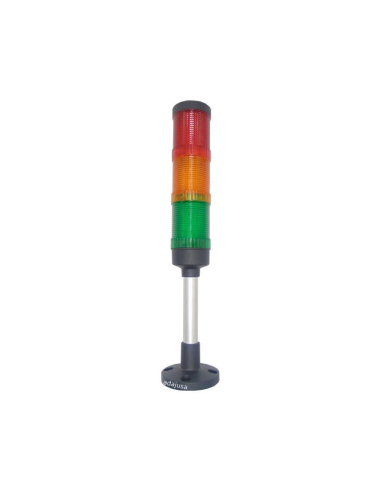 Columna de señalización LED rojo/ámbar/verde 80dB 24V | ADAJUSA