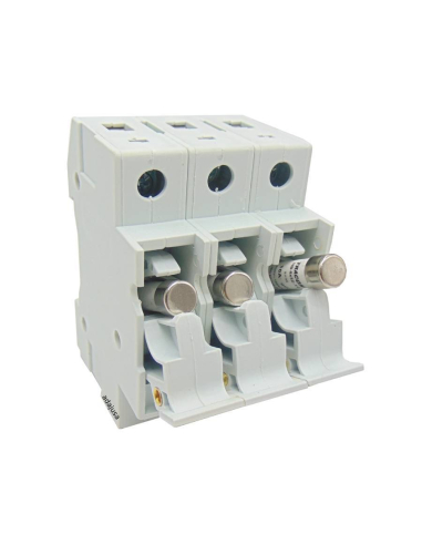 Three-pole 8x32 fuse holder base for electronic equipment protection | ADAJUSA