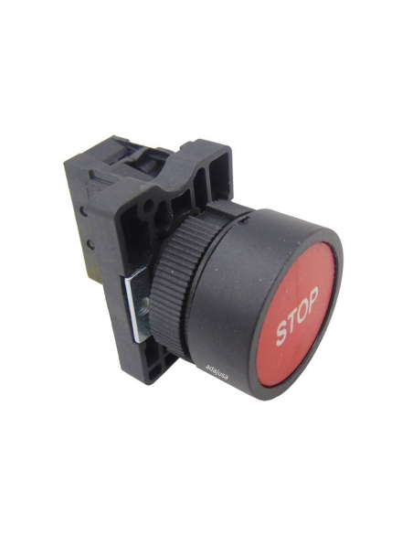 Red pushbutton (with inscription "STOP") contact closed (NC) complete