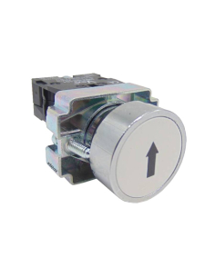 White metal pushbutton (inscription "→") full contact (NA)