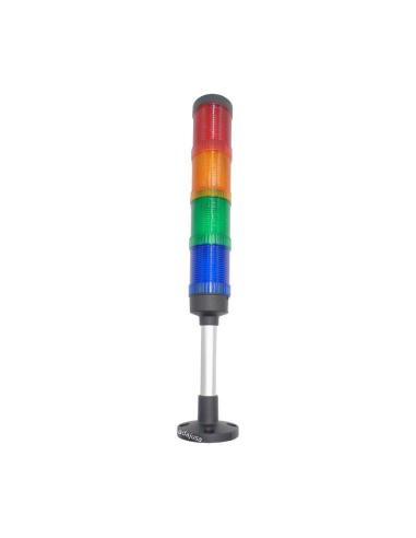 Columna de señalización LED rojo/ámbar/verde/azul 230Vac | ADAJUSA