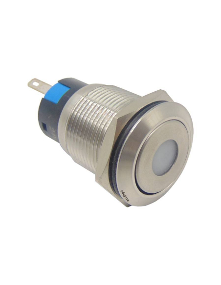 Anti-vandal pilot 19mm white 24V stainless steel