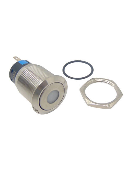 Vandal-free pilot 19mm blue 24V stainless steel