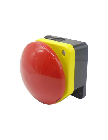 Caja pulsador de seta diámetro 90 roja