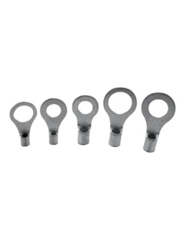 Bag of 6mm non-insulated round cable lugs for 1.5-2.5mm2 cable