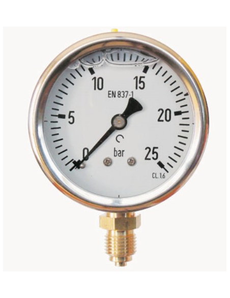 Glycerin pressure gauges 63mm 1/4 from 0 to 100 bar Metal