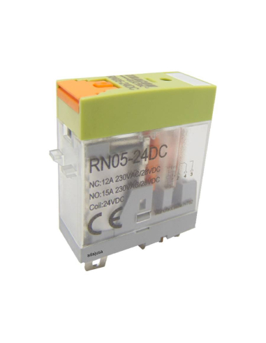 Relé miniatura 24Vac 1 contacto 12A com indicação luminosa