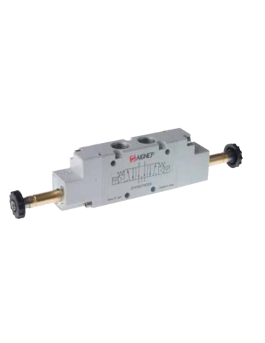 Solenoid valve 1/4 5/3 monostable centers pressure - Aignep