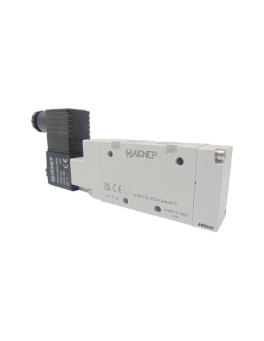 Solenoid valve 1/2 5 way monostable 12Vdc 3W - Aignep