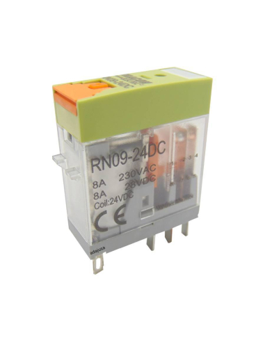 Relé miniatura 12Vdc 2 contactos  8A com indicação luminosa