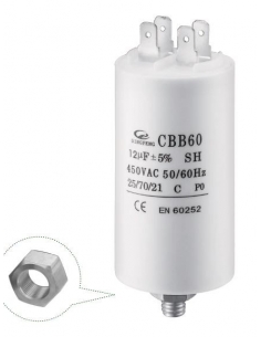Single-phase permanent capacitor motor 2uF 450Vac CBB with terminals | ADAJUSA | price