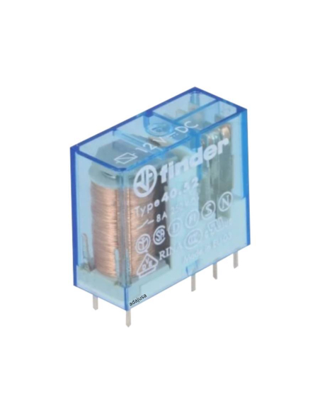 Miniature relay 2 contacts 12Vdc 8A 40.52.9.012 FINDER ADAJUSA | price