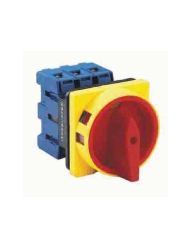 Interruptor trifásico 63A tamaño 67 mando amarillo-rojo