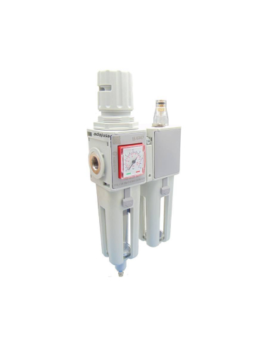 Pneumatic filtering group 3/8 regulation 0-8 bar automatic purge size 2 FRL EVO series - Aignep