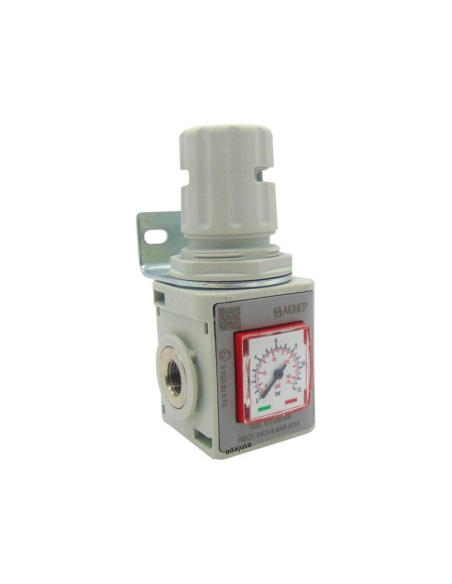 Regulador presión con manómetro y bloqueable 3/8 0-12 bar completo tamaño 1 serie FRL EVO - Aignep