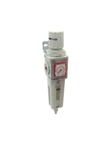 Pneumatic filter-regulator 1/4 0-8 bar complete semi-automatic purge size 1 FRL EVO series - Aignep