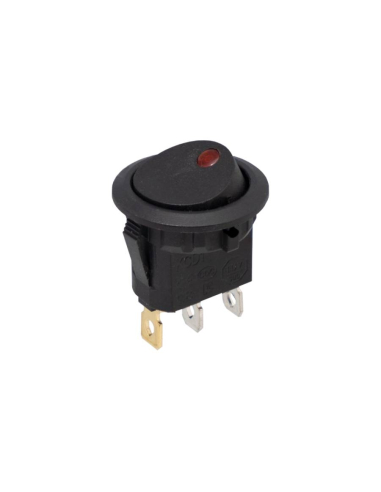 Interruptor ON-OFF com LED indicador  vermelho 6A-250V Ø20mm