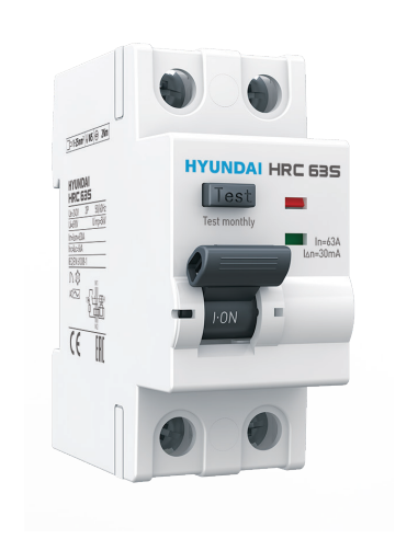 Disjuntor diferencial superimunizado de 2 pólos 40A 30mA classe A-APR - Hyundai Electric